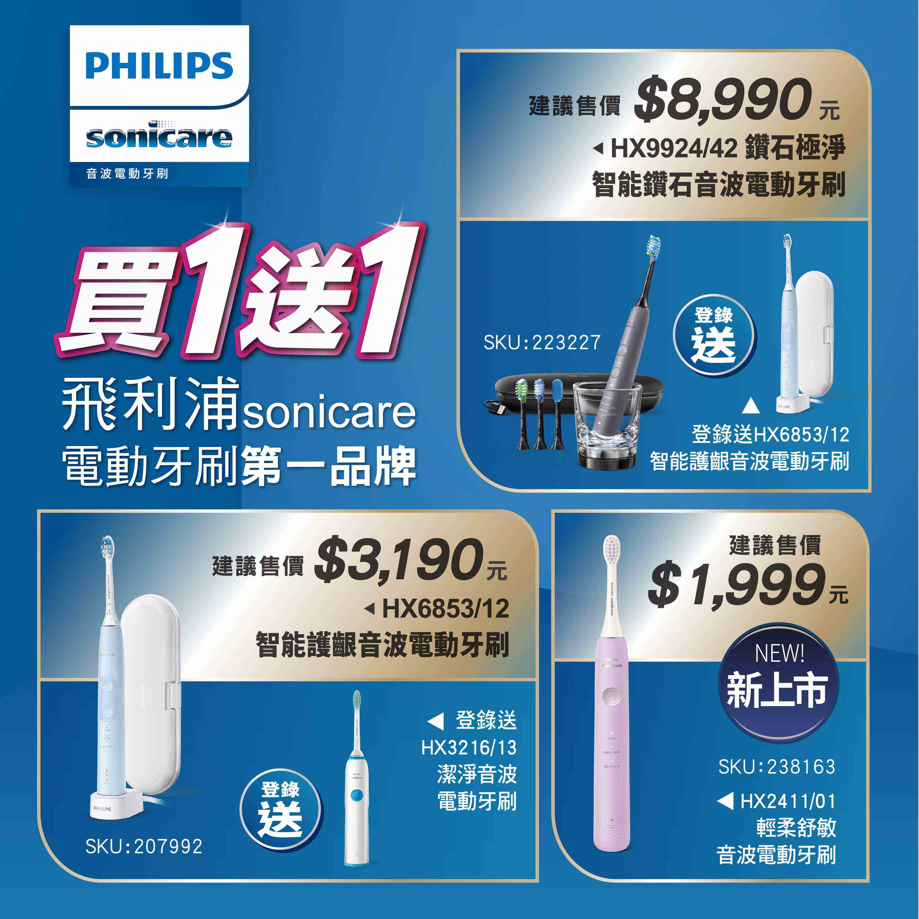 Philips電動牙刷買1送1